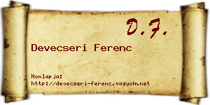 Devecseri Ferenc névjegykártya