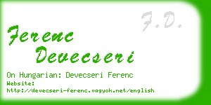 ferenc devecseri business card